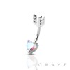 HEART ARROW 316L SURGICAL STEEL NAVEL RING